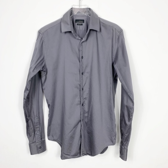 Zara Man Black Label Gray Slim Fit Button Up Shirt - Picture 5 of 8